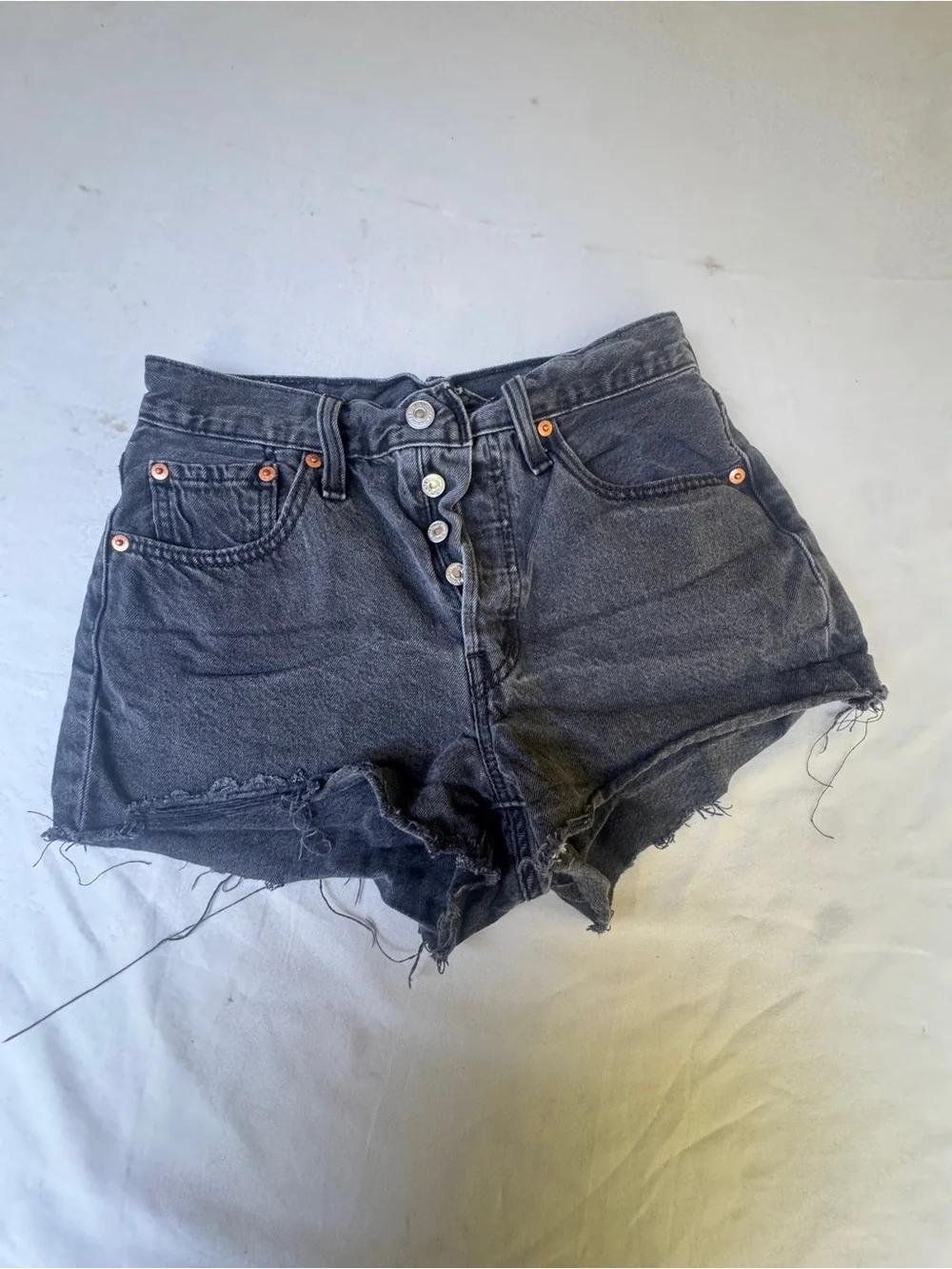 Levi's denim distressed shorts fly indie , Hippie